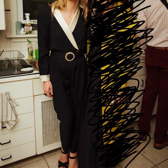 Vintage tuxedo-style formal jumpsuit Size size 3/4 - Picture 2 of 8